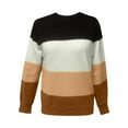 thumbnail image 4 of qelini Color Block Sweater for Women Crewneck Pullover Sweaters Long Sleeve Knitted Tops Dressy Warm Blouses, 4 of 6