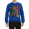 thumbnail image 3 of Colorful Cat Portrait | Cat Lover Owner | Dean Russo Art Animal Lover Unisex Crewneck Sweatshirt, Royal, 3XL, 3 of 5