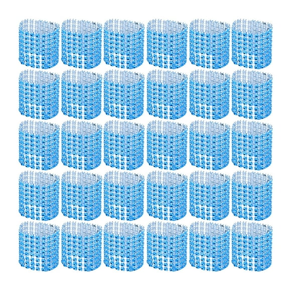 KAKOWELY 30 servilleteros elegantes con 8 filas de diamantes de imitación, bonitos servilleteros con hebilla decorativa para bodas (azul lago)