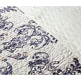 thumbnail image 2 of Chezmoi Collection Chloris 3-Piece Pre-Washed Medallion Quilt Set, Printed Floral Microfiber Navy Blue Taupe Light Ivory Bedspread, King, 2 of 8