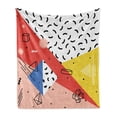 thumbnail image 1 of Abstract Soft Flannel Fleece Throw Blanket, Modern Geometric Trippy Triangles Cubes Circles Rollers Dots Print, Cozy Plush for Indoor and Outdoor Use, 50" x 60", Multicolor, by Ambesonne, 1 of 6