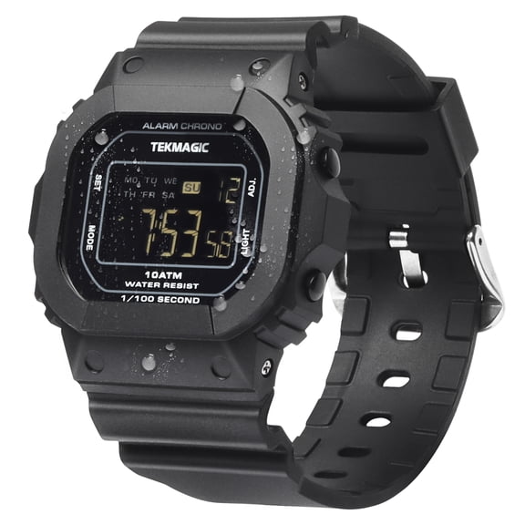 Men's Sports Watch 330ft Waterproof for Swimming and Diving with Alarm, Stopwatch, Timer, Countdown, Dual Time Zone, Calendar, Backlight, 12 or 24 Hours Format