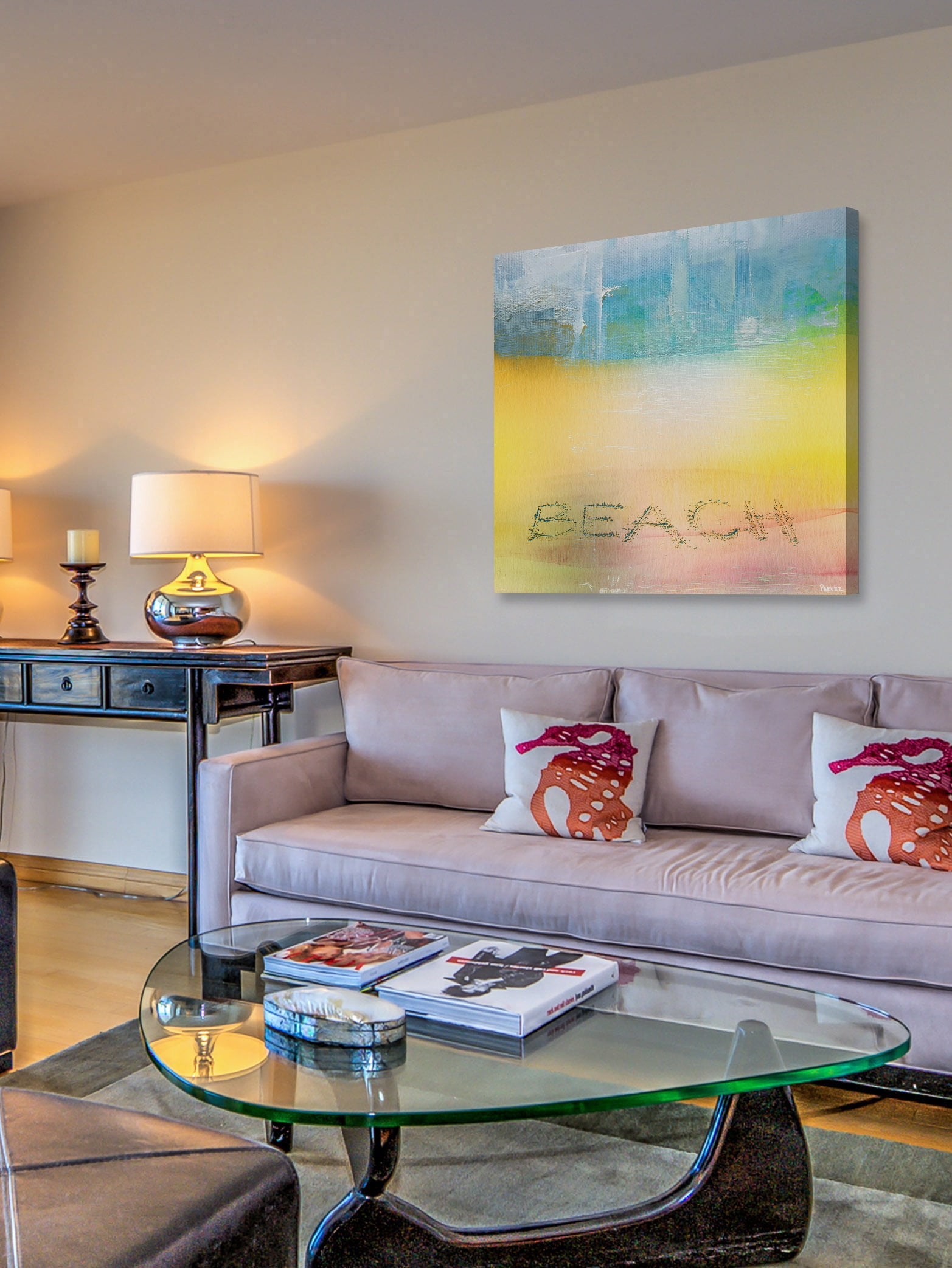 "Beach Writing" Painting Print on Wrapped Canvas