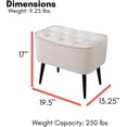 thumbnail image 6 of BirdRock Home Tufted Curve Ottoman - Velvet Foot Stool - Tan, 6 of 9
