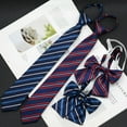 thumbnail image 1 of Corbata masculina con cuello de flores para estudiantes femeninas, a juego con uniforme universitario, estilo a rayas, a cuadros, con cremallera y lazo sin nudos, 1 of 5