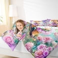 thumbnail image 3 of Erosebridal Kids Cute Highland Cow Bedding Comforter Set 7-Piece,Boys Girls Floral Roses Butterflies King Bedding Sets,Pink Purple,Super Cozy Room Decor, 3 of 6