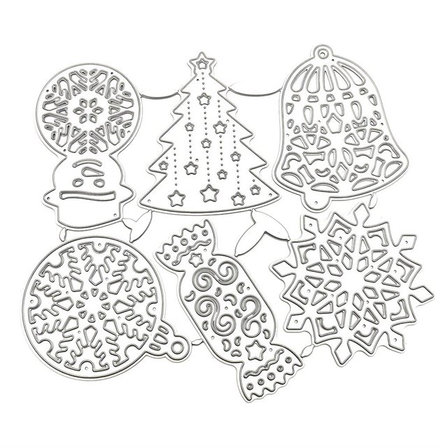Árbol De Navidad Copo De Nieve Caramelo Grabado En Relieve Cuchillo Molde Acero Al Carbono Troqueles De Corte Plantilla Diy Álbum De Recortes Plantilla De Tarjeta De Papel Molde En Relieve Methold HA017293-00