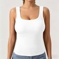thumbnail image 7 of Ankola Plus Size Women Ribbed Tank Top Front Lift Built-in Padded Bra Sleeveless Camisole, 7 of 7