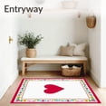thumbnail image 3 of ODIKA 3'x5' Machine Washable Non-Slip Area Rug, Playful Artistic Entrance Greeting Display High Traffic Rug with Pad, Red, 725257, 3 of 8
