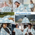 thumbnail image 5 of White Teal Daisy Cooling Blanket, Lightweight Breathable Summer Throw Blanket with Double Sided Cold Effect, Spring Summer Floral Farmhouse Picnic Beach Blankets Bed Sheet for Hot Sleepers 60"x80", 5 of 8