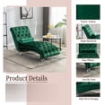 thumbnail image 4 of Holaki Velvet Chaise Lounge Indoor,Button-Tufted Upholstered Chaise Lounge Chair Sleep Sofa Bed with Pillow for Bedroom Living Room Office, 4 of 19