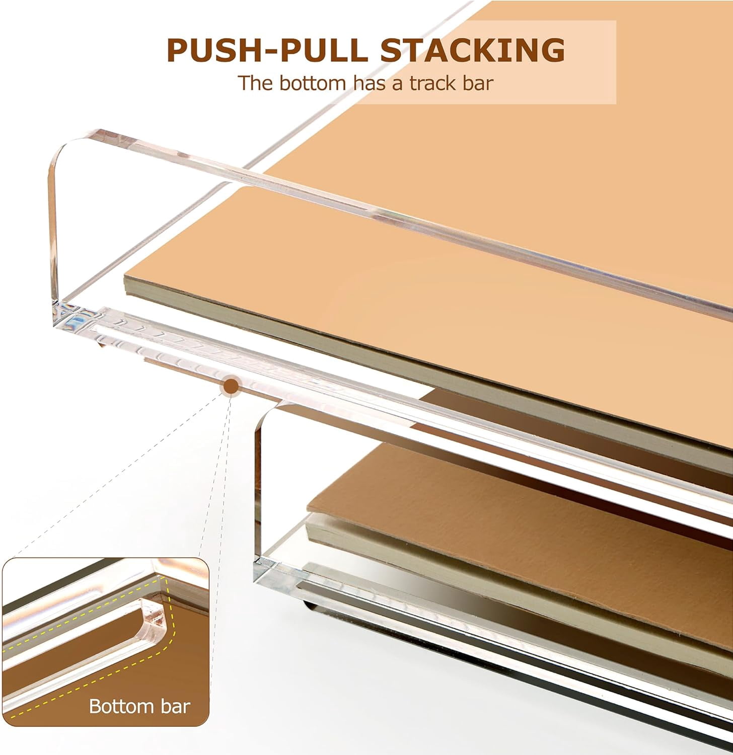 2 Tier Acrylic Stackable Paper Letter Tray, Vertical A4 File Desk Organizer and Accessories Sorter Tray, Clear Workspace Office Supplies Organizers, 12inx9.25inx3.42in