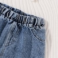 thumbnail image 5 of TOWED22 Kid Girls Clothes Outfits Cute Sweet Bowknot Print T-Shirt + Bowknot Print Denim Skirt Summer Clothing Set(Grey,2-3 Y), 5 of 7