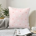 thumbnail image 3 of DouZhe Velvet Decorative Throw Pillow Covers Set of 2, Soft Square Cushion Cover with Invisible Zipper Cute Rabbit Strawberry Hearts Printing, 16"x16", 3 of 6