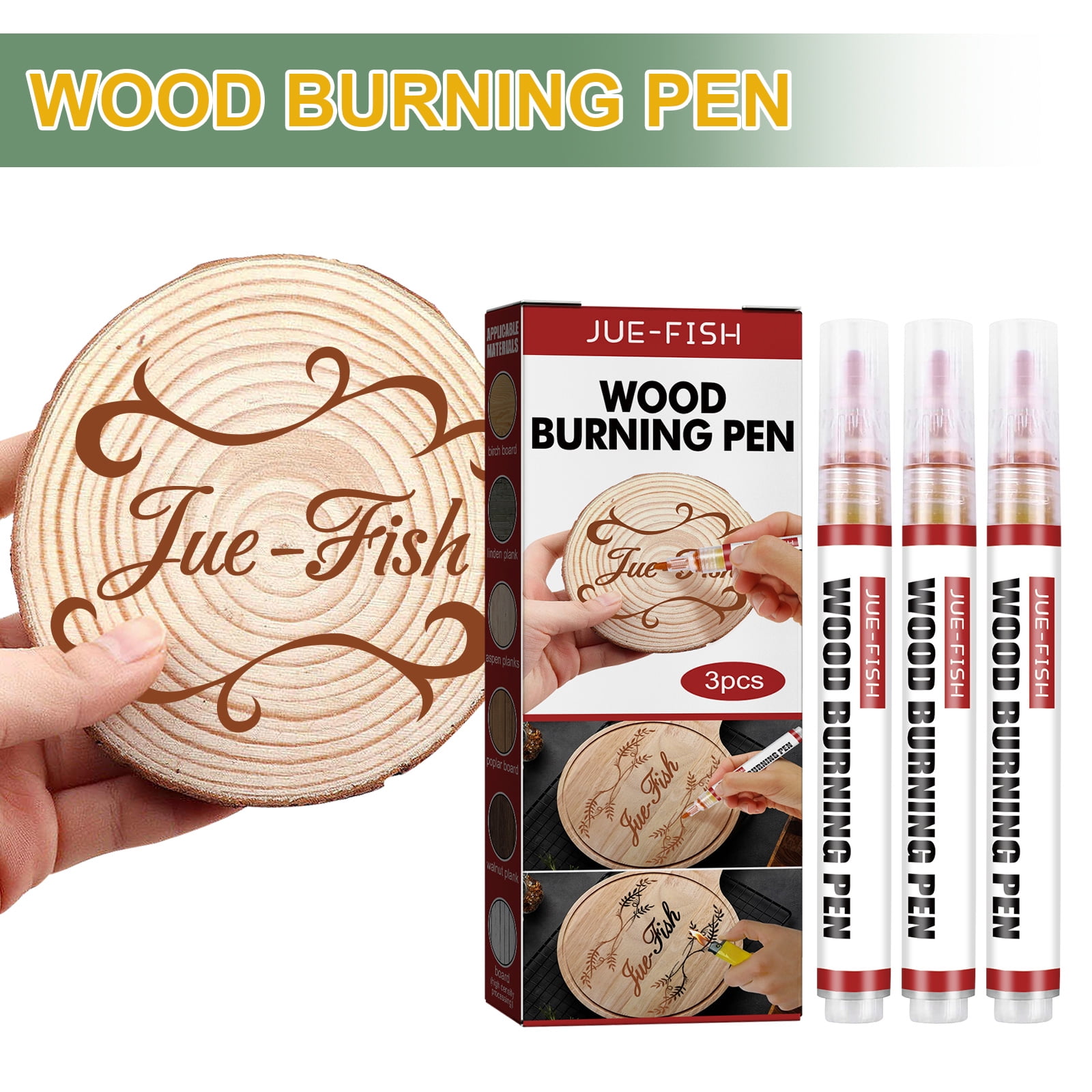 Creative Scorch Wood Burned Paste Wood Burning DIY Wood Craft Project  Painting Fine Tip Caramel Marker Art Pyrography Supplies