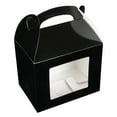 thumbnail image 2 of Restaurantware Gable Gift Boxes Pack of 100 Greaseproof Paper Treat Boxes 10 x 7 x 8 Inches With Window, Disposable Design Black Containers for Weddings or Birthdays, 2 of 10