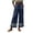 Navy, variant on ShomPort Womens Boho Palazzo Pants Eyelet Hem Wide Leg Drawstring Casual Trendy Ankle Length Palazzo Pants Travel