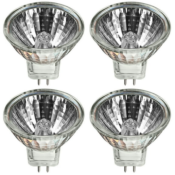 4 Pc 35W 12V Halogen Light Bulb MR11 Floodlight Bi-Pin Clear Wide Beam Lumens