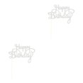 thumbnail image 1 of Billuyoard Feliz cumpleaños letras brillo papel pastel Topper Cupcake postre fiesta celebración Decoración Plata 2piezas, 1 of 6