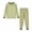 Green, variant on TIREOW Girls and Boys Thermal Underwear 2 Piece Set Vertical Stripe Crewneck Long Sleeve Top and Matching Pants Loungewear Sleepwear Set