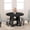 Black embossed, variant on Extendable Round Dining Table for 4-8, 43.3"-59.1" Oval Kitchen Table with Storage Shelf & Wooden Pedestal Base, Vintage Style Space-Saving Dining Table for Apartment