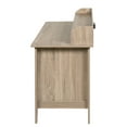 OneSpace Executive Desk with Hutch, USB and Charger Hub, Wood Grain