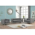 thumbnail image 3 of Morden Fort Contemporary Living Room Set Velvet Upholstered Accent Chair Loveseat Sofa Gray, 3 of 9