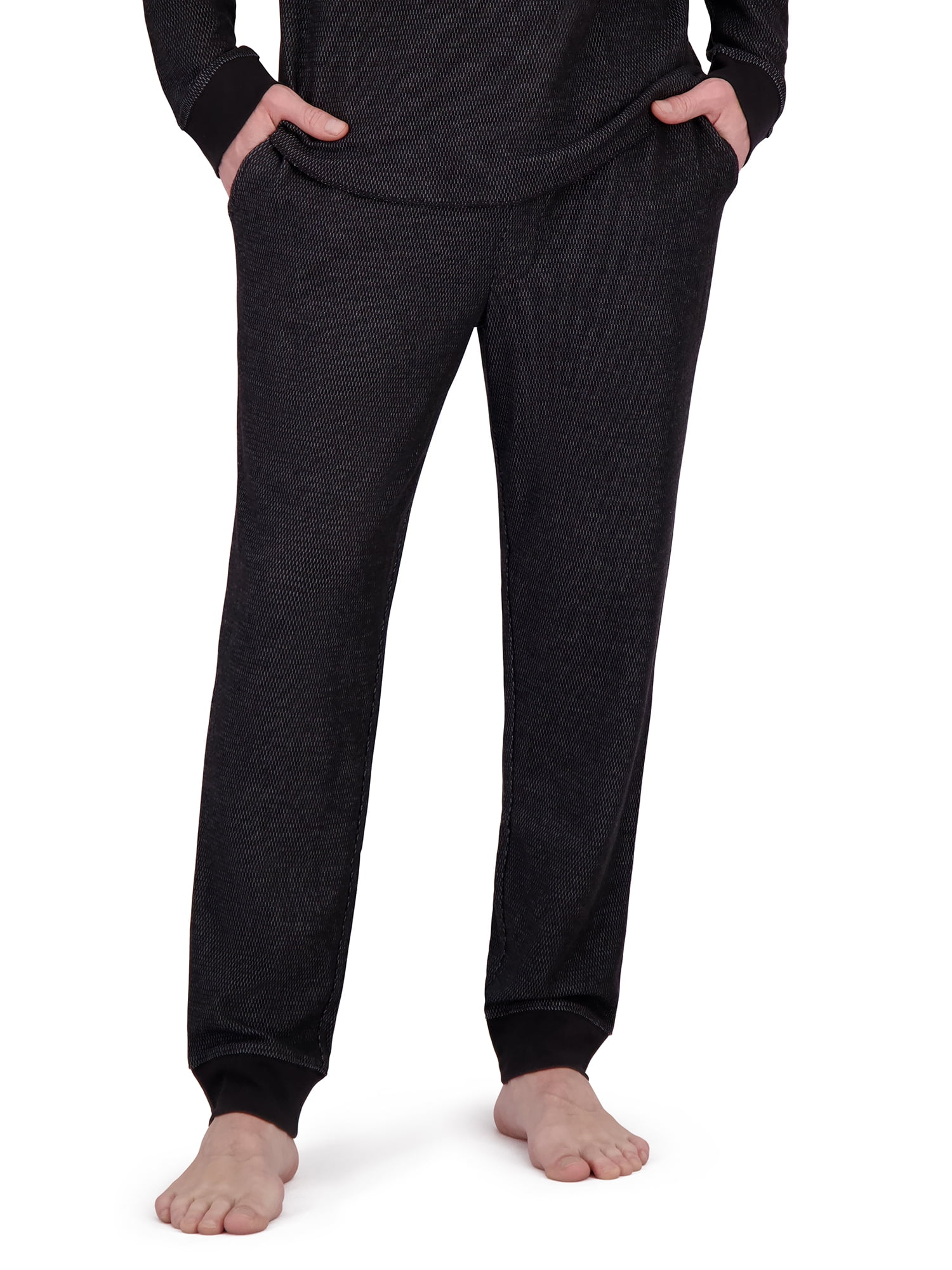 Hanes Mens Raschel Thermal Henley Pajama Top and Sleep Jogger Set, Sizes S-2XL