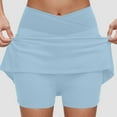 thumbnail image 2 of GEWSEY Women's 20" Knee Length Skorts Skirts Athletic Tennis Skorts Long Golf Skirt with Pockets Modest Skirts Light Blue, XL, 2 of 6