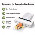 thumbnail image 4 of STARBIAO Vacuum Sealer Machine for Food, 95KPa One-Touch Food Vacuum Sealer with Dry & Moist Modes, Compact Vacuum Sealer Includes 30 Bags for Meal Prep, Leftovers & Freezer Storage, 4 of 11
