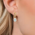 thumbnail image 3 of Gem Stone King 14K Yellow Gold Sky Blue Aquamarine and Lab Grown Diamond Earrings for Women | 2.45 Cttw | Gemstone March Birthstone | Oval 8X6MM, 3 of 6