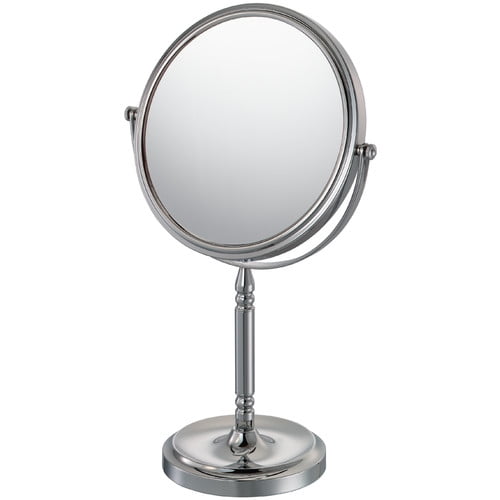 Recessed Base Vanity Mirror with 5X/1X magnification in Chrome, by