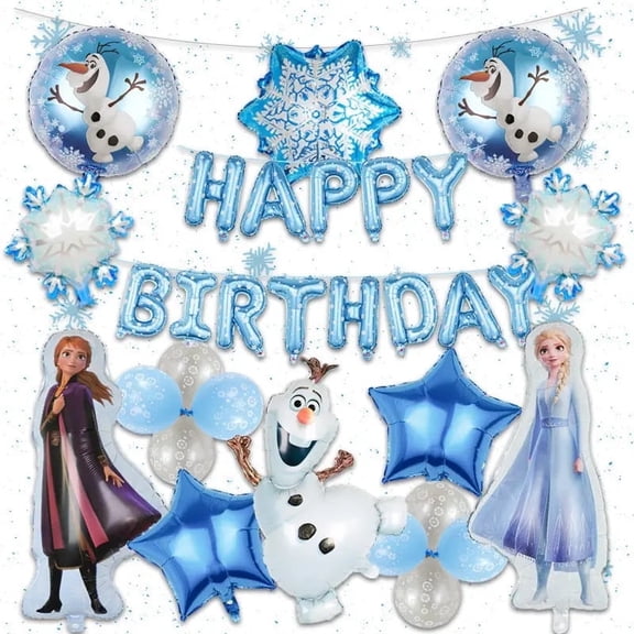 19pcs  Princess  Balloon Garland Kit, Indoor & Outdoor Party Decoraction, Thick Blue & Cartoon Designs for Birthday Parties Celebration Anniversaries & Photo Shoots