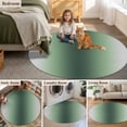 thumbnail image 6 of Grey Forest Green Gradient Round Living Room Rugs 8 ft, Minimalist Ombre Modern Art Washable Large Area Rug with Non-Slip Sturdy Edge Binding Round Carpet for Dining Room Kitchen Office, 6 of 9