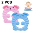 thumbnail image 1 of 2 Pcs Bonnet de Douche pour Bébé Ajustable Visière de Bain Protection Sûre-Rose+bleu, 1 of 5