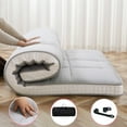 thumbnail image 5 of BRONKIGE Japanese Floor Mattress, Extra Thick Memory Foam Futon Mattress, Foldable Roll Up Sleeping Pad with Bandage and Storage Bag, Twin, Gray, 5 of 7