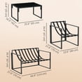 thumbnail image 3 of Outsunny Ensemble de Mobilier de Patio 4 Pcs avec Table en Verre Trempé Canapé Beige, 3 of 10