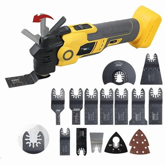 Cordless Oscillating Multi Tool 20V Brushless Motor 6 Variable Speed Anti-vibration 15PCS Accessories for Cutting, Grinding, Scraping, Polishing Compatible with 20V Batteries (Tool Only)