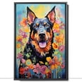 thumbnail image 2 of Thuan Beauceron Dog Flower Art Print Canvas, Wall art Painting Decor, Puppy Pop Art Home Decor Artwork For Bedroom Living Room Bathroom Decor, Puppies Colorful Photo, 2 of 6
