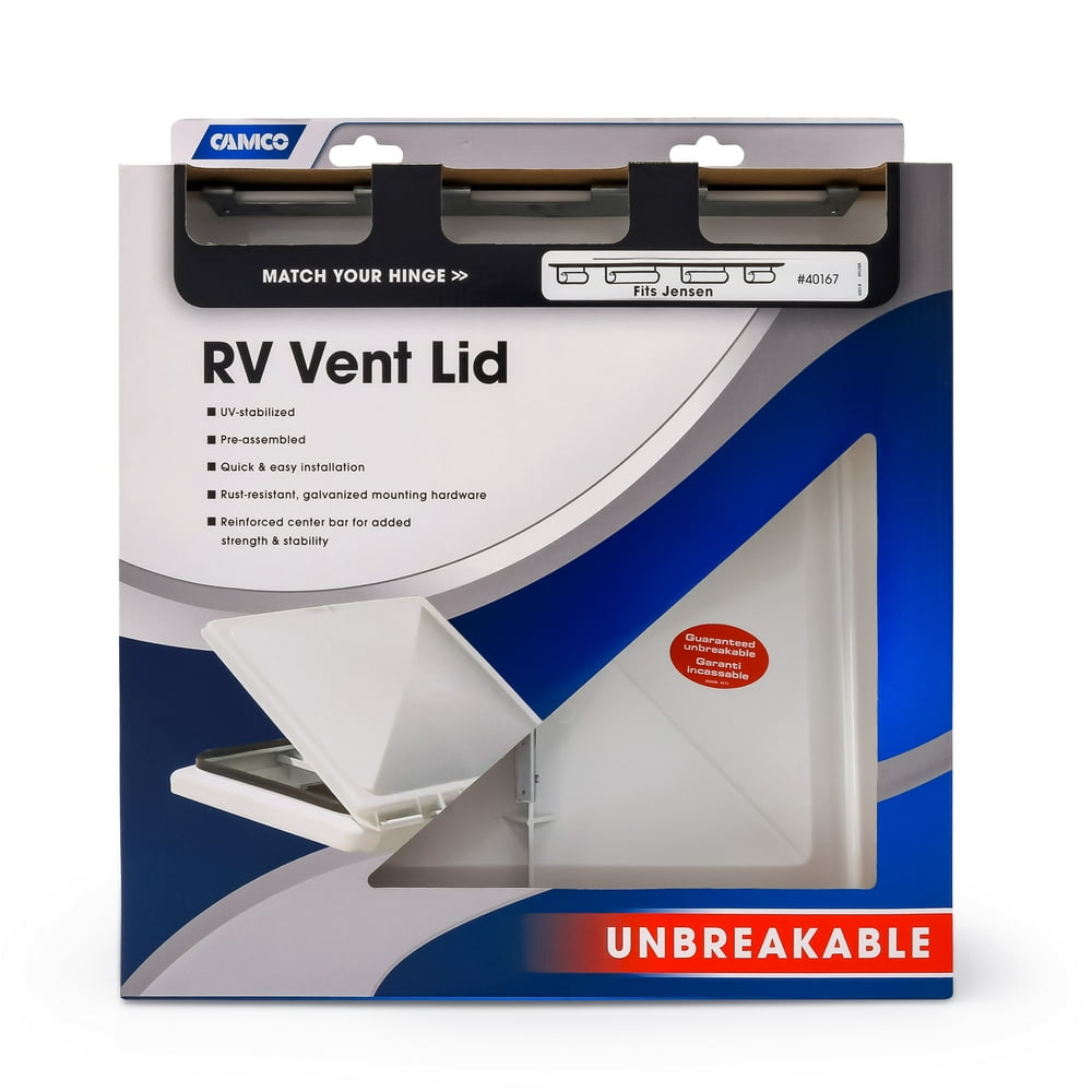 Camco 40167 White RV Vent Lid For 14" x 14" Vent Lids, Jensen (pre