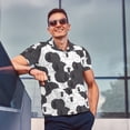 thumbnail image 4 of Balery Black And White Sheeps Camisa Polo de Hombre con Estampado, de Manga Corta y Tejido Medio, Camisa Tipo Golf Polo-3X-Large, 4 of 6