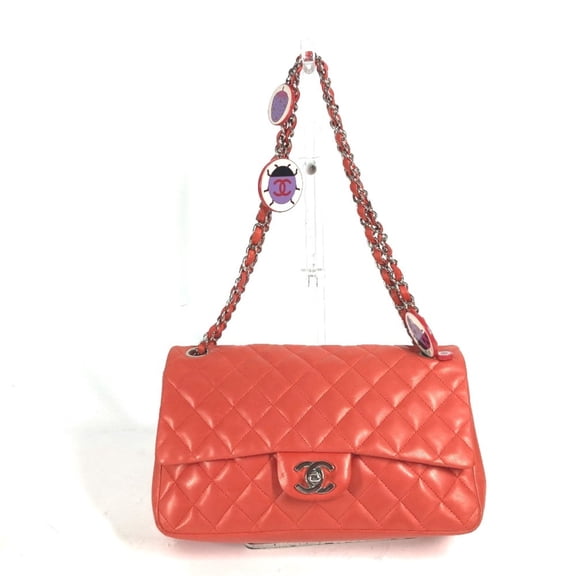 Pre-Owned CHANEL Chanel Shoulder Bag Matelasse 25 Ladybug Strawberry W Chain Lambskin... (Good)