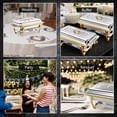 thumbnail image 7 of PRIJESSE 8 Pack Chafing Dishes for Buffet Set, Stainless Steel Catering Chafers, Serving Food Warmer with Lid, gold full pan, 7 of 7