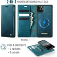 thumbnail image 2 of Compatible con Funda Billetera Desmontable para iPhone 11 Pro Max Compatible con Magsafe, Soporte para Tarjetero de Bloqueo RFID con tapa de Cuero PU 2 en 1 Funda Magnética a prueba de Golpes, 2 of 9