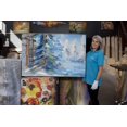 thumbnail image 4 of Startonight Canvas Wall Art Idyllic Winter Landscape and Fir , Framed 32" x 48", 4 of 6