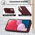 thumbnail image 5 of ELEHOLD Samsung Galaxy A13 4G Wallet Case, Flip Card Slots Magnetic Button Kickstand Function Non-Slip Wristband Crossbody Shoulder Strap for Samsung Galaxy A13 4G Fashion Leather Case,Winered, 5 of 7