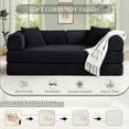 thumbnail image 5 of Timbernest Convertible Sleeper Sofa Bed 78" Folding Sofa Bed with 2 Pillows 3-Seat Floor Sofa for Living Room, No Assembly, Black, 5 of 11