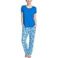 thumbnail image 2 of Hanes Women's Comfort Sleep Feather Knit Pajama Set, Lounge PJ Sleep Set, Blue/Floral, Petite/2X, 2 of 2