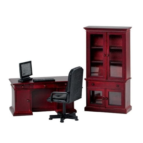 Photo 1 of Dollhouse Miniature 4-Pc. Mahogany Benjamin Desk Set