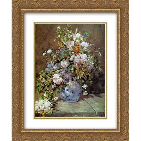 - Pierre Auguste Renoir 2x Matted 20x24 Gold Ornate Framed Art Print 'Spring Bouquet'